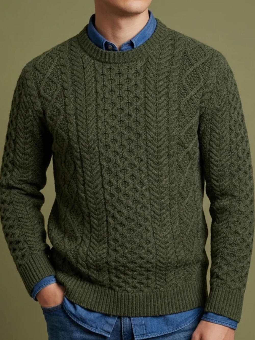 Mens Paige cable sweater